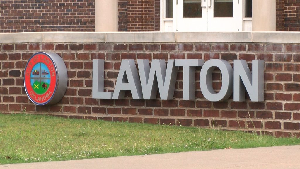 A sign saying "Lawton"