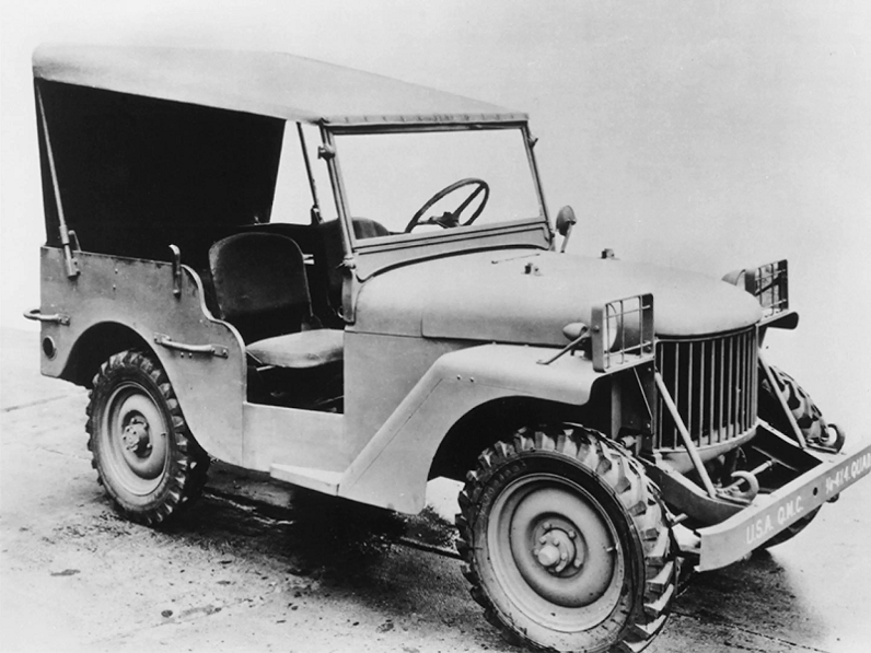 1940 Willys Quad Jeep black & white photo