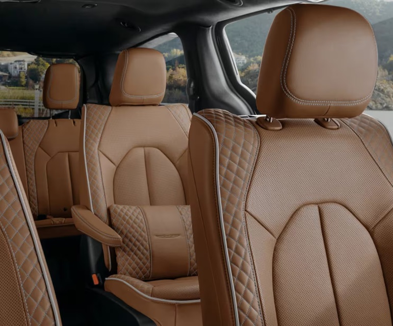 The 2026 Chrysler Pacifica minivan features seating for eight passengers, Stow 'n Go seating, and all-wheel drive capability.