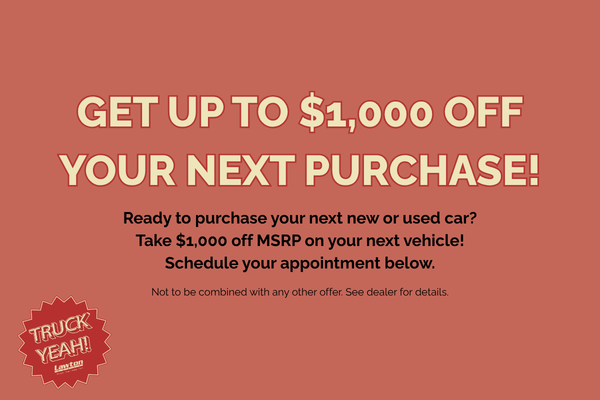 Up to $1,000 off next purchase